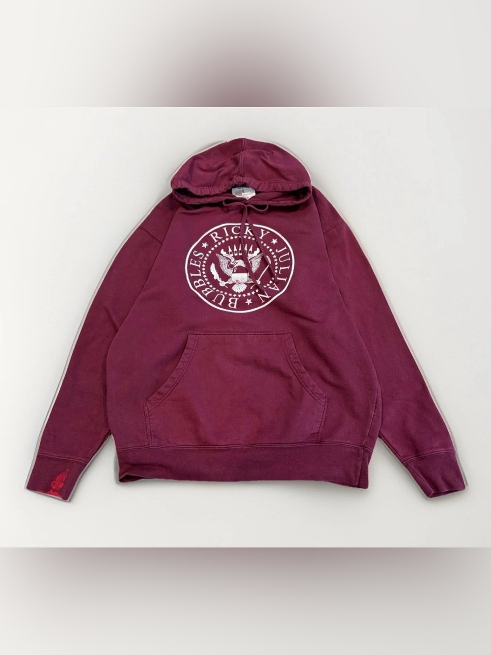 Trailer Park Boys Hoodie Size Large Ricky Julian Bubbles Crest Graphic Maroon